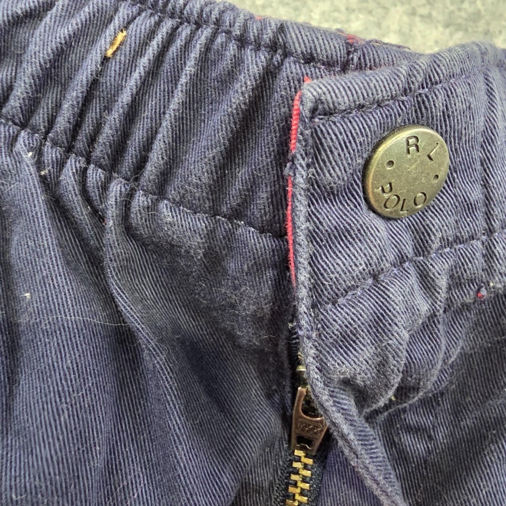 VTG Polo Ralph Lauren Shorts Mens 34 Blue Chino Pony Logo Elastic Waist 7 Inseam - Picture 5 of 16